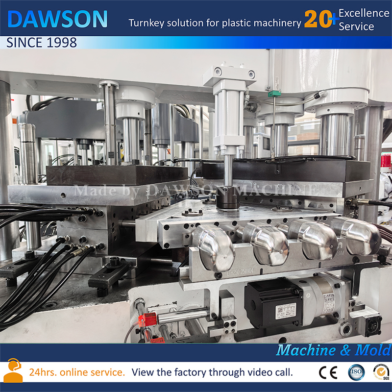 Высокоточные машины для изготовления контейнеров для вазелинового крема. Машины для косметической упаковки. Вазелиновые банки дорожного размера 30 мл. Компактная литьевая машина с выдувом. 