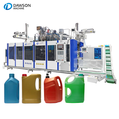 Профессиональная машина для производства канистр из ПЭВП 5л с двойной головкой Машина для производства канистр из ПЭВП 5л с технологией трехшнековой экструзии